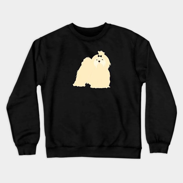 Maltese Dog - Black Crewneck Sweatshirt by LulululuPainting